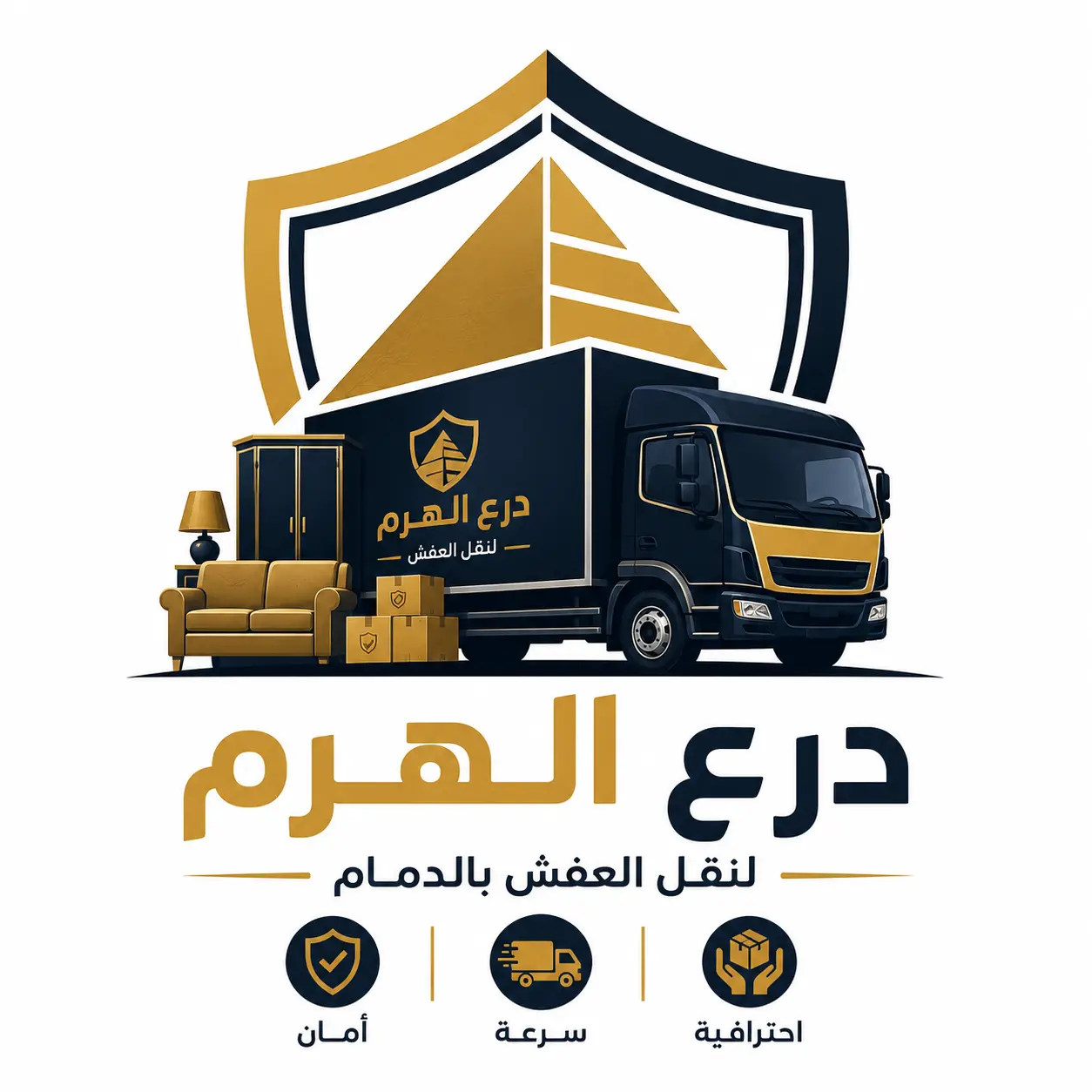 شعار شركة درع الهرم - شركة نقل عفش بالدمام